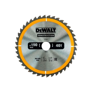 Диск пильний DeWALT СONSTRUCTION, 190 х 30 мм, 40 z, АТВ, 10 градусів (DT1945) зображення 1