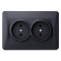 Розетка Videx BINERA 2ая черн (VF-BNSK2-BG) - зменшене зображення 1