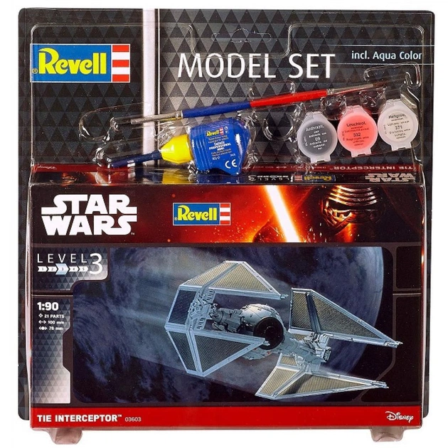 Збірна модель Revell Зіркові війни Космічний корабель TIE Interceptor 1:90 (63603) - зображення 1