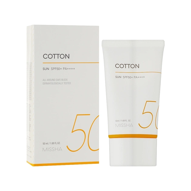 Засіб від засмаги Missha All Around Safe Block Cotton Sun SPF 50+ PA++++ 50 мл (8809747942138) - picture 2
