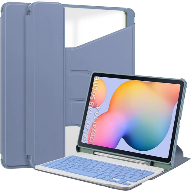 Чохол до планшета BeCover 360° Rotatable + Keyboard Samsung Tab S6 Lite (2024) 10.4" P620/P625/P627 Purple (712592) - зображення 1