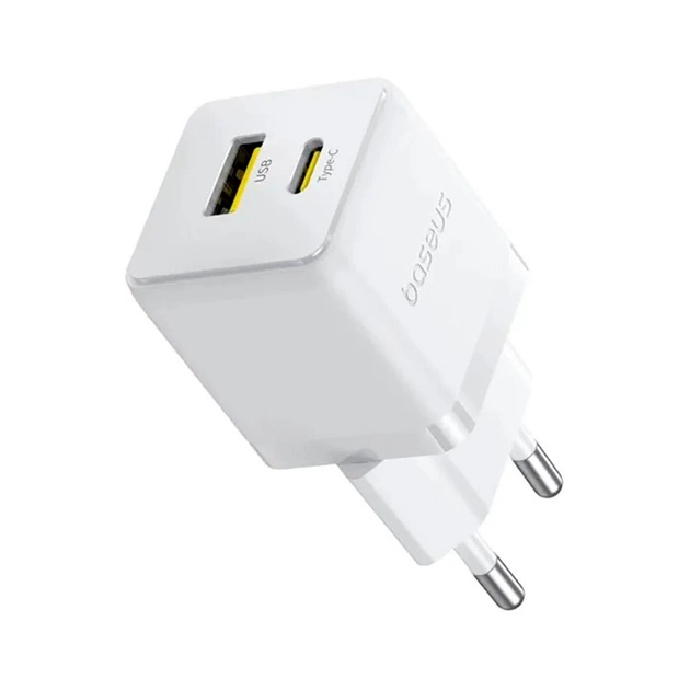 Зарядний пристрій Baseus Palm Fast Charger C+U 20W moon white (P10111608213-00) - зображення 1