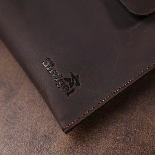 Косметичка Shvigel Шкіряна вінтажна тревел Коричнева (16428) - зображення 10