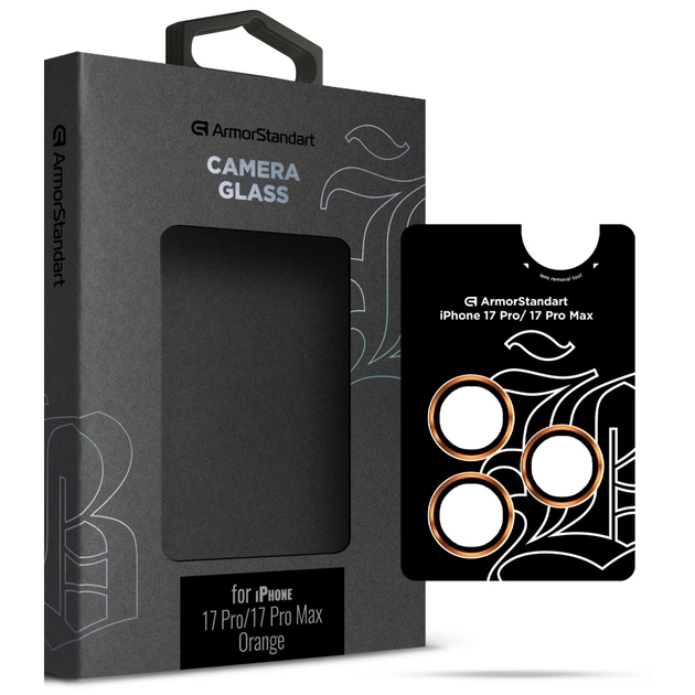 Стекло защитное Armorstandart for Camera Supreme BI Apple iPhone 17 Pro / 17 Pro Max Orange (ARM86440) - изображение 1