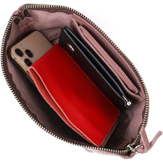 Косметичка Grande Pelle Шкіряна Пудрова (16793) - зображення 7