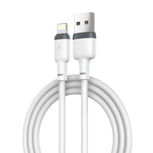 Дата кабель USB 2.0 AM to Lightning 1.0m 2.1A silicone white XO (NB208-L-1-WH) зображення 1