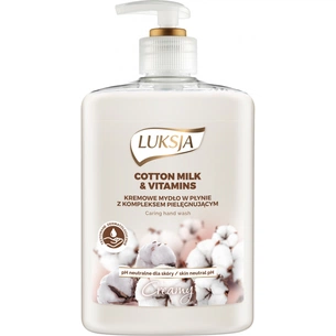 Рідке мило Luksja Creamy Cotton Milk & Provitamin B5 500 мл (5900998007164) зображення 1