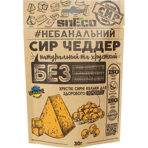 Сир сушений snEco Чеддер 30 г (4823095814347) зображення 1