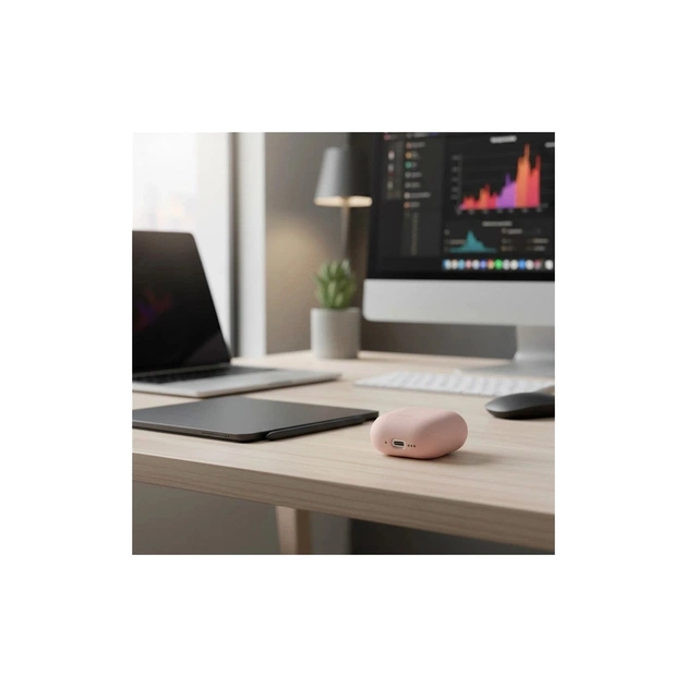 Чохол для навушників Uniq Lino AirPods 4 Silicone Pink Blush (8886463691380) - picture 6