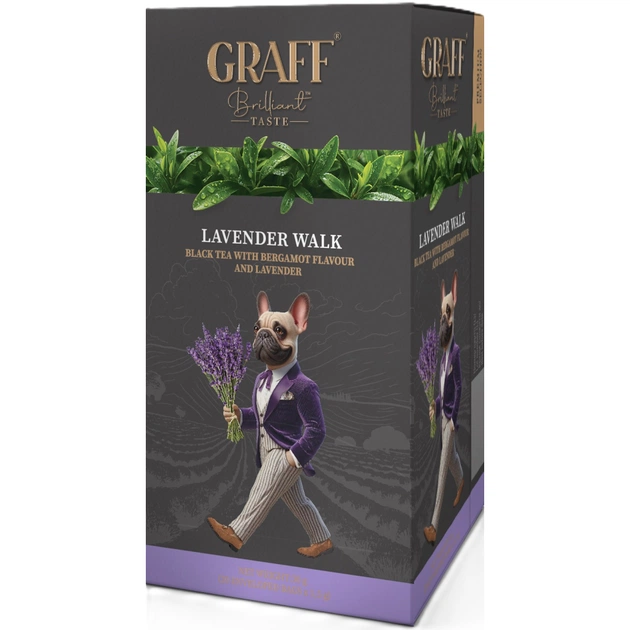 Чай Graff Lavender Walk Чорний 20 пакетиків х 1.5 г (4820279610658) - зображення 1