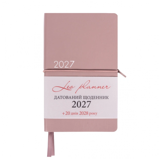 Еженедельник Leo planner Glory business planner, 12x20 cm, dated 2027, soft pink, 352 pages (252719) - изображение 1