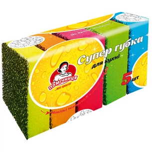 Губки кухонні Помічниця Супер губка 5 шт. (4820164965214) зображення 1