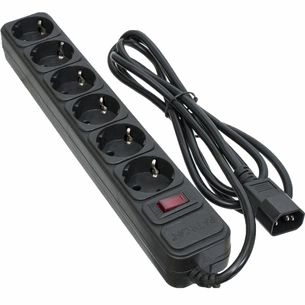 Мережевий фільтр живлення Patron 2 m3*1mm2 (SP-1065U) 6 розеток BLACK (EXT-PN-SP-1065U) зображення 1