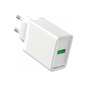 Зарядний пристрій Vention 1xUSB 18W (USB-A) QC3.0 white (FABW0-EU) зображення 1