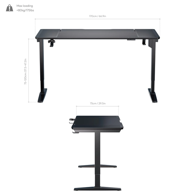 Геймерський стіл TX3 LAB-X Black (TEGD-7031101.11) - зображення 5