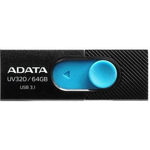 USB флеш накопичувач ADATA 64GB UV320 Black/Blue USB 3.1 (AUV320-64G-RBKBL) зображення 1