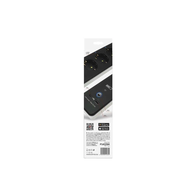 Мережевий подовжувач EMOS P1422SM 2m 4 роз. 1xUSB-A 1xUSB-C Wi-Fi 1,5мм2 (P1422SM) - зображення 11
