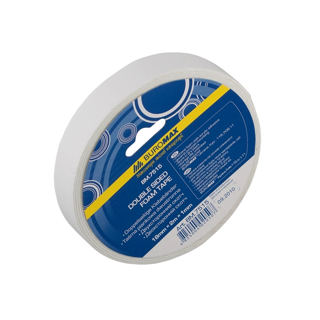Скотч Buromax двухсторонний на пенной основе 18 мм х 2 м (BM.7515) - изображение 1