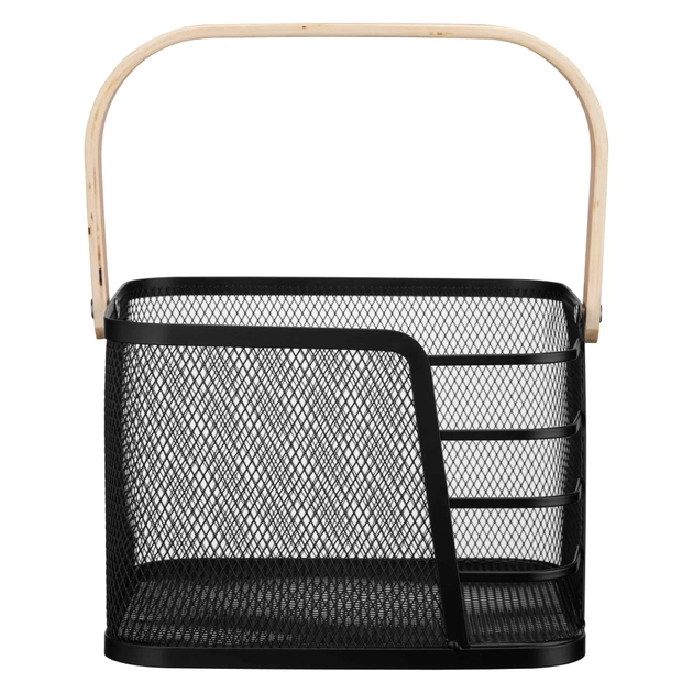 Фруктовниця Ardesto Midori з ручкою 24х23.5х16.1см, метал, дерево, чорний (AR0923B) - picture 3