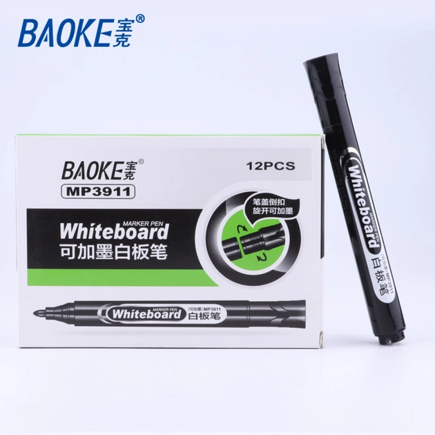 Маркер Baoke для сухостираємих дощок, 1.8 мм чорний (MARK-BOA-BAOMP3911B) - picture 2