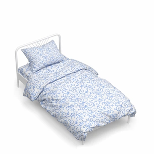 Постільна білизна Home Line Вензель блакитний бязь полуторний (162637) зображення 1