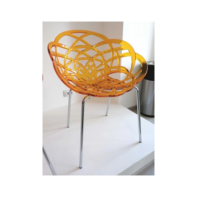 Кухонний стілець PAPATYA flora ml сидіння прозоро-димчате, колір 38, хромовані ніжки (2303) - picture 2