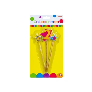 Свічка Maxi Stars "2" висотою 4,5 см, 3 шт. (MX620080-2) picture 1