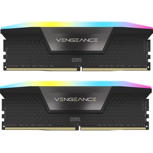 Модуль пам'яті для комп'ютера DDR5 64GB (2x32GB) 6400 MHz XMP 3.0 Vengeance RGB Black Corsair (CMH64GX5M2B6400C32) зображення 1