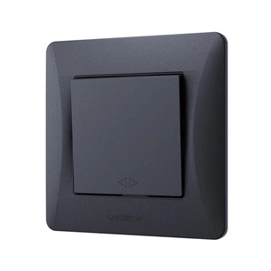 Перемикач Videx BINERA 1кл проміжний чорний графіт (VF-BNSW1I-BG) зображення 1