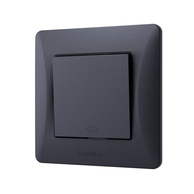 Перемикач Videx BINERA 1кл проміжний чорний графіт (VF-BNSW1I-BG) - picture 1