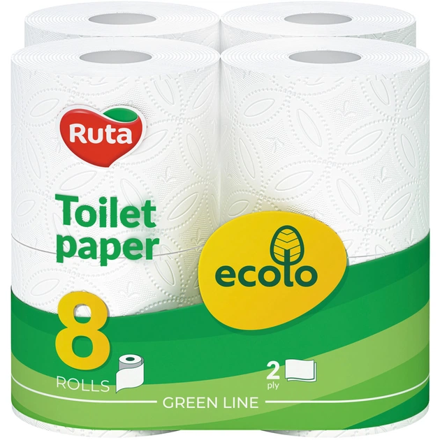 Туалетная бумага Ruta Ecolo 2 слоя 8 рулонов (4820202891093) - изображение 1