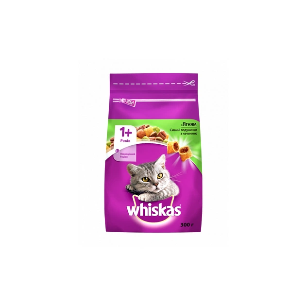 Сухий корм для кішок Whiskas з ягням 300 г (5900951305719/5900951014086) - зображення 1