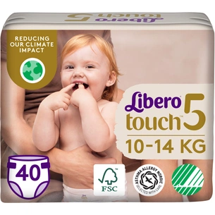 Підгузки Libero Touch Розмір 5 (10-14 кг) 40 шт (7322541750231) зображення 1