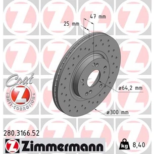 Гальмівний диск ZIMMERMANN 280.3166.52 зображення 1