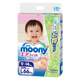 Підгузки Moony L (9-14 кг) 66 шт (4903111283194) зображення 1