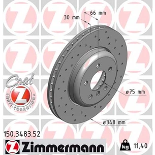 Гальмівний диск ZIMMERMANN 150.3483.52 зображення 1