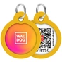 Адресник для тварин WAUDOG Smart ID з QR паспортом "Градієнт помаранчевий", коло 30 мм (230-4035) - зменшене зображення 1