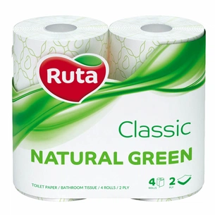 Туалетний папір Ruta Classic 2 шари Зелений 4 рулони (4820023748842) зображення 1