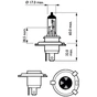 Автолампа Philips галогенова 60/55W (12342 PR B1) - зменшене зображення 3
