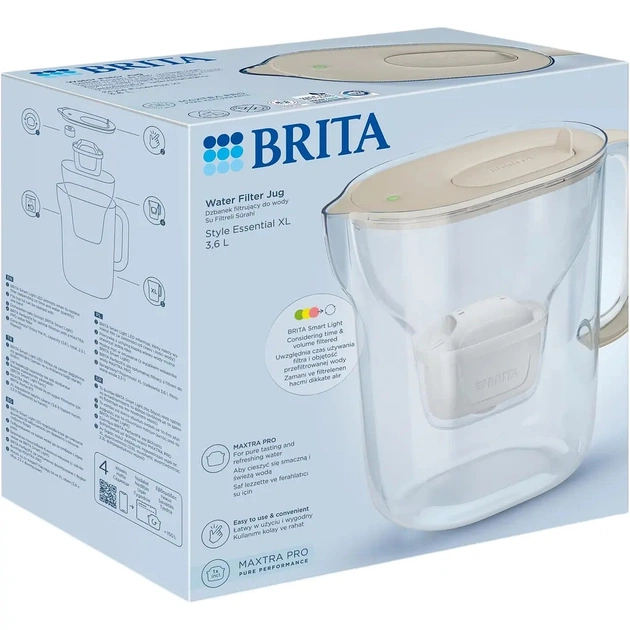 Фільтр-глечик Brita Style Essential XL MXPro 3.6л з картриджем пісочний (1058044) - зображення 13