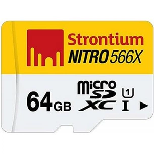 Карта пам'яті Strontium Flash 64GB microSDXC class 10 UHS-1 NITRO 566X (SRN64GTFU1R) зображення 1