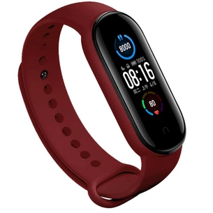 Ремінець до фітнес браслета BeCover Silicone для Xiaomi Mi Smart Band 5 Burgundy Red (705063) зображення 1