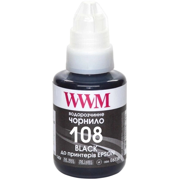 Чернила WWM Epson L8050/L18050 140г Black KeyLock (E108B) - изображение 1