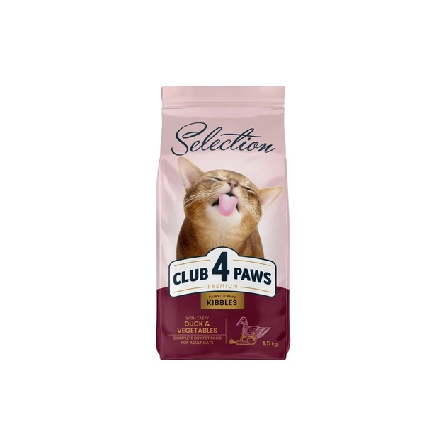 Сухий корм для кішок Club 4 Paws Selection Преміум З качкою та овочами 1.5 кг (4820215369145) - зображення 1