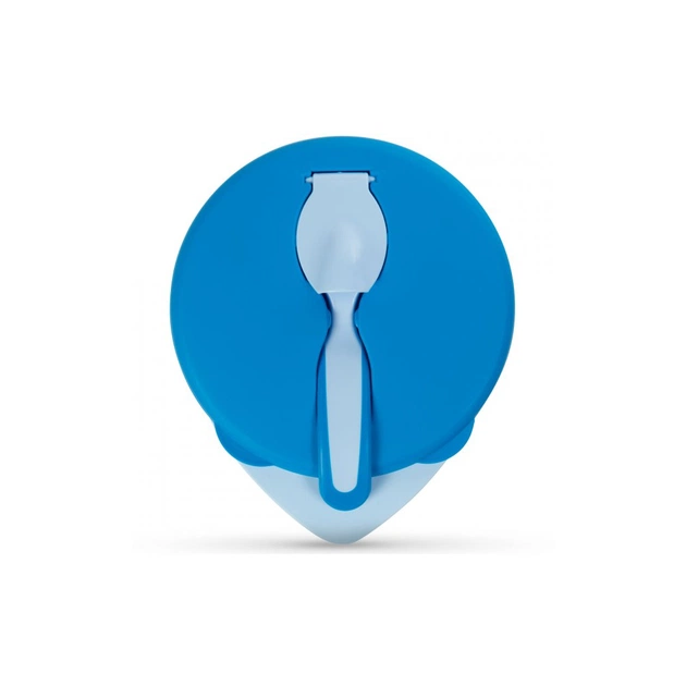 Набір дитячого посуду Baboo тарілочка глибока з кришкою та ложечкою синя (90594) - picture 1