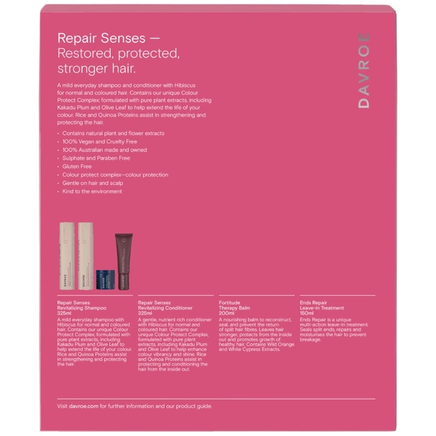 Набір косметики Davroe Repair Senses Шампунь + Кондиціонер + Бальзам + Еліксир (9326123011442) - picture 3