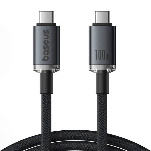 Дата кабель USB-C to USB-C 1.5m 100W USB3.2 20Gb black Baseus (P10318204111-00) - изображение 1