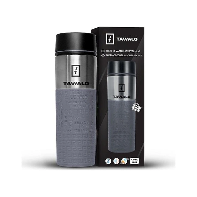 Термокружка Tavialo + 2 ущільнювальних кільця 420 мл Сірий (190420110) - зображення 4