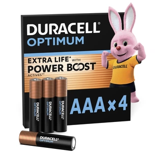 Батарейка Duracell Optimum AAA лужні 4 шт. в упаковці (5015596) зображення 1