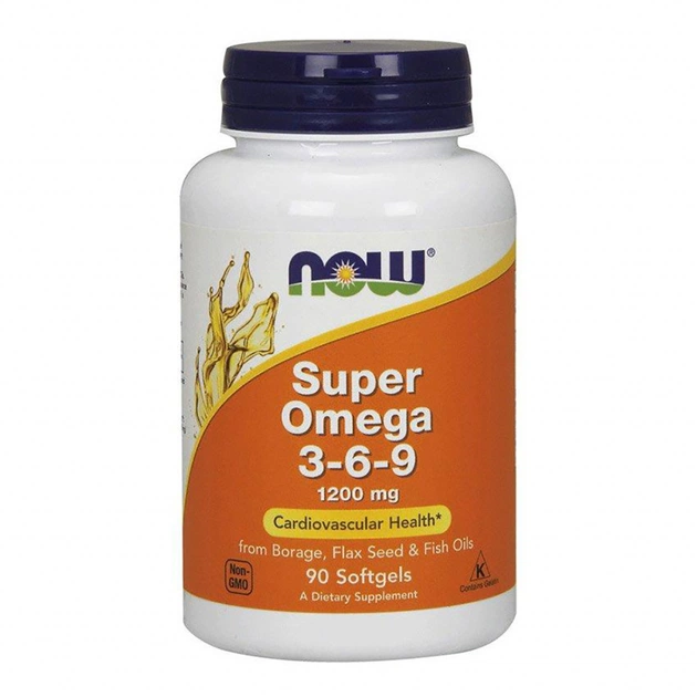 Жирные кислоты Now Foods Супер Омега 3-6-9, Super Omega 3-6-9, , 1200 мг, 90 желатин (NOW-01839) - изображение 1